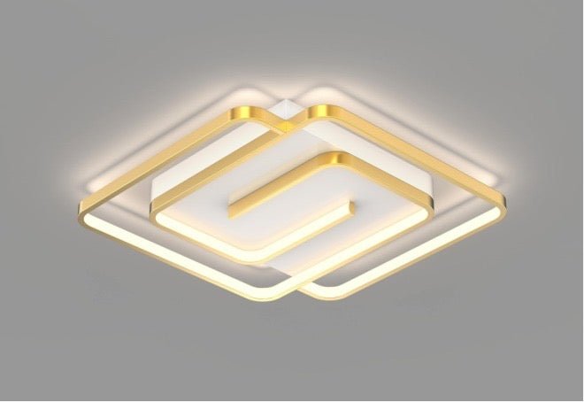 Plafondlamp Rechthoek Modern LED Design in Zwart & Goud – Plafondlampen