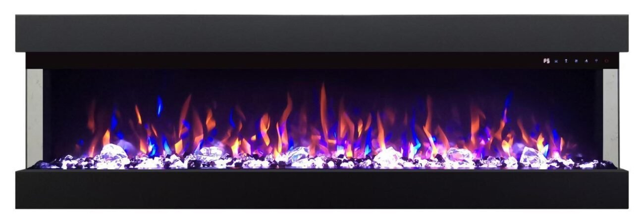 3-zijdig Sfeerhaard | Met Verwarming | Elektrisch Haard voor Thuis - Afbeelding 3