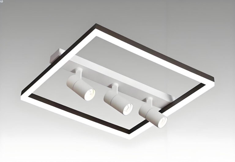 Plafondlamp Slaapkamer Vierkant LED met 3 Spots – Plafondlampen