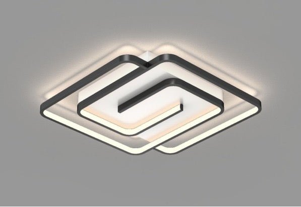 Plafondlamp Rechthoek Modern LED Design in Zwart & Goud – Plafondlampen