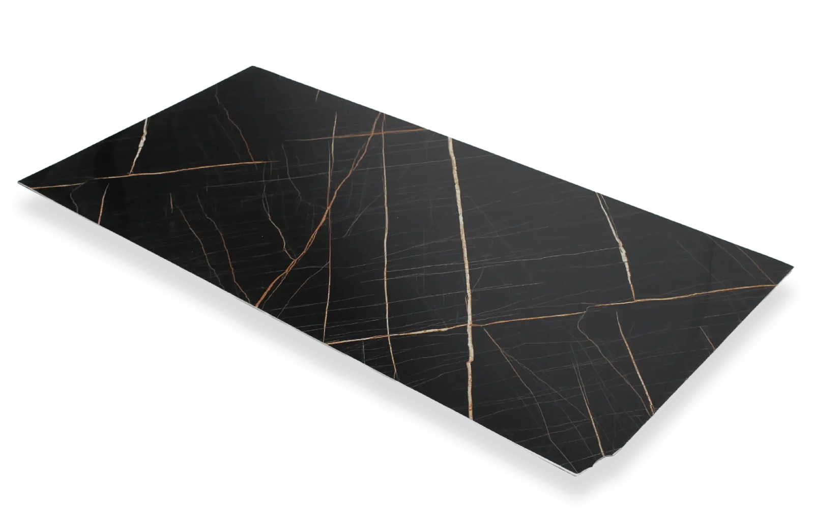 Wandpaneel marmerlook Brons en Zwart 280x120cm – Hoogglans