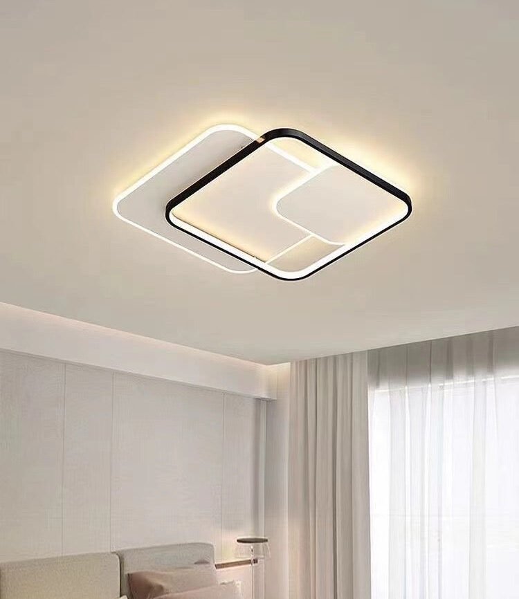 Moderne plafondlamp Dubbele Spiraal in Zwart & Wit – Plafondlampen