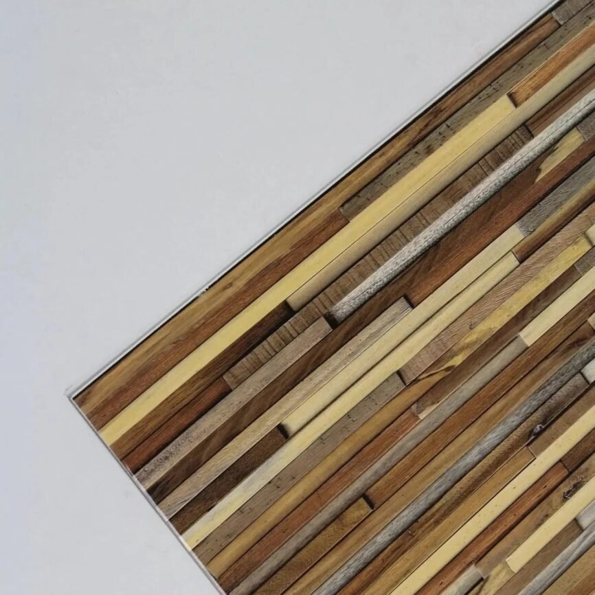 PVC Marmer Plaat Vintage Houtstroken 280x120cm – Hoogglans