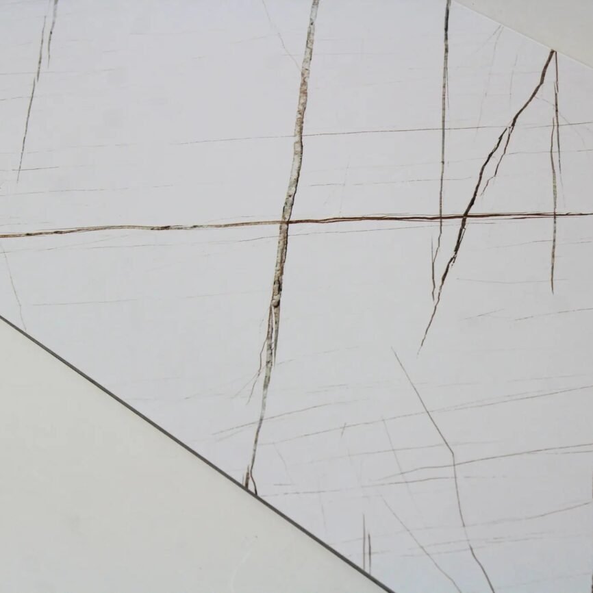 Wandpaneel marmerlook White Nero 280x120cm – Hoogglans