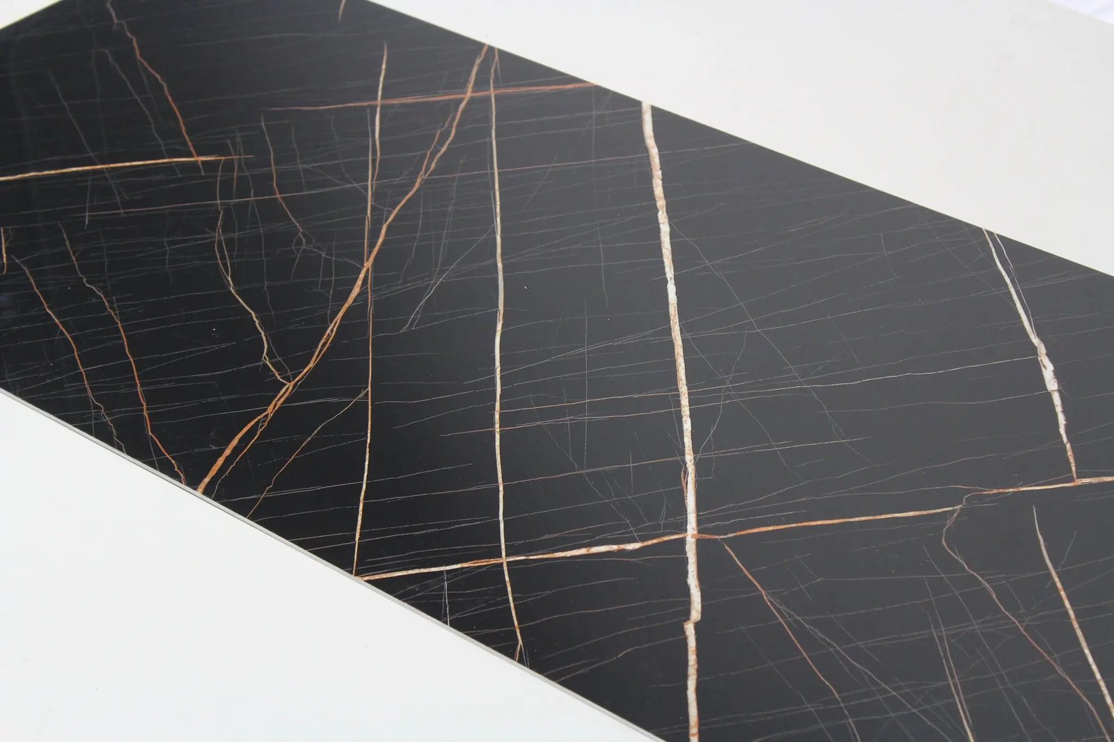 Wandpaneel marmerlook Brons en Zwart 280x120cm – Hoogglans