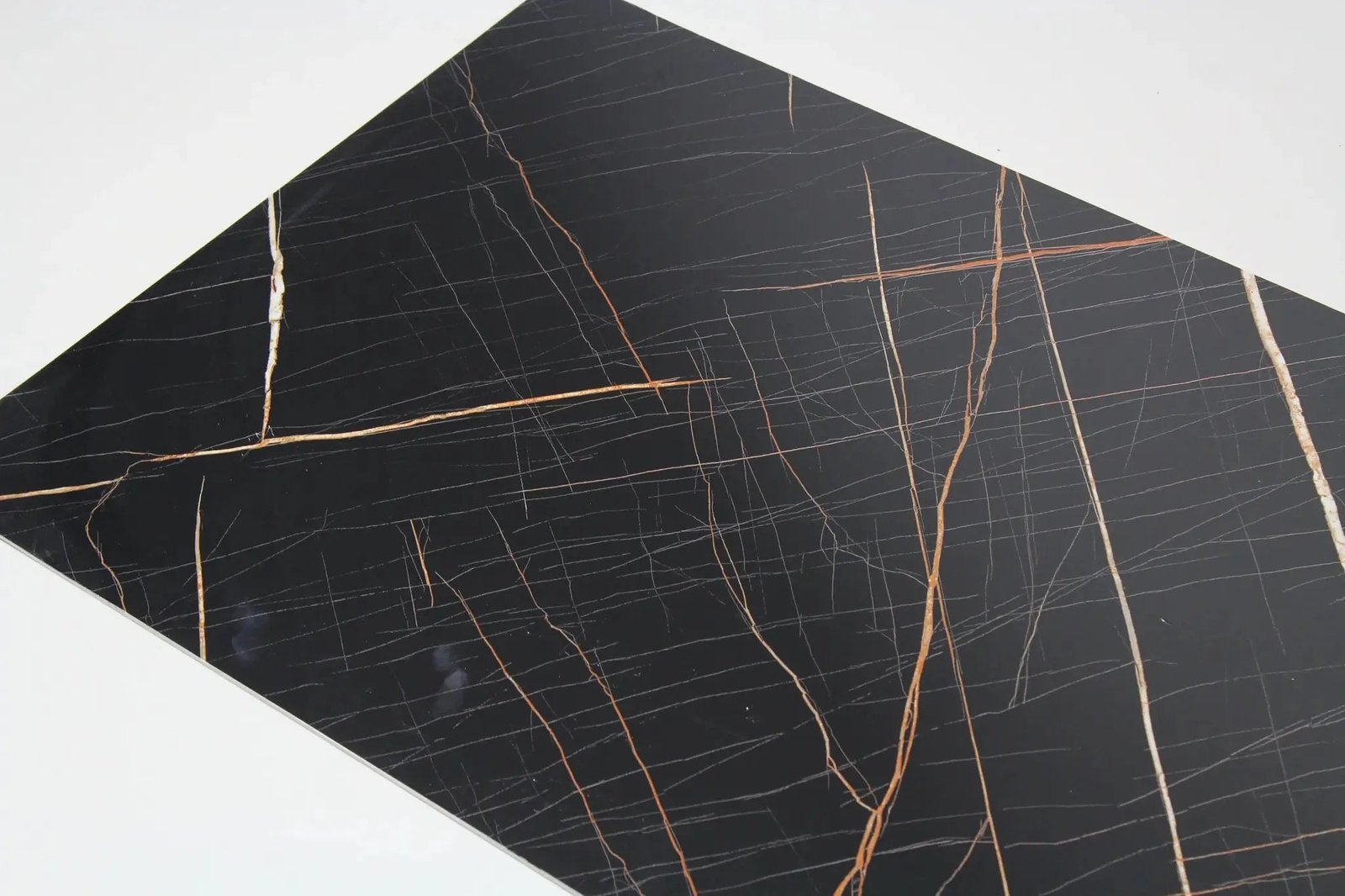 Wandpaneel marmerlook Brons en Zwart 280x120cm – Hoogglans