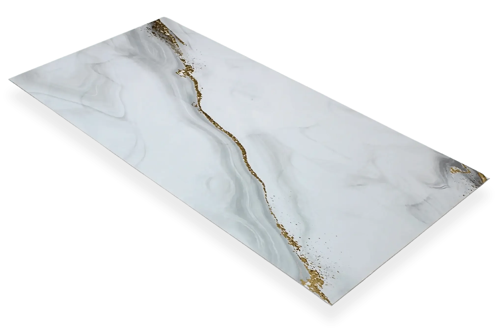 Wandpaneel marmerlook Wit Goud 280x122cm – Hoogglans