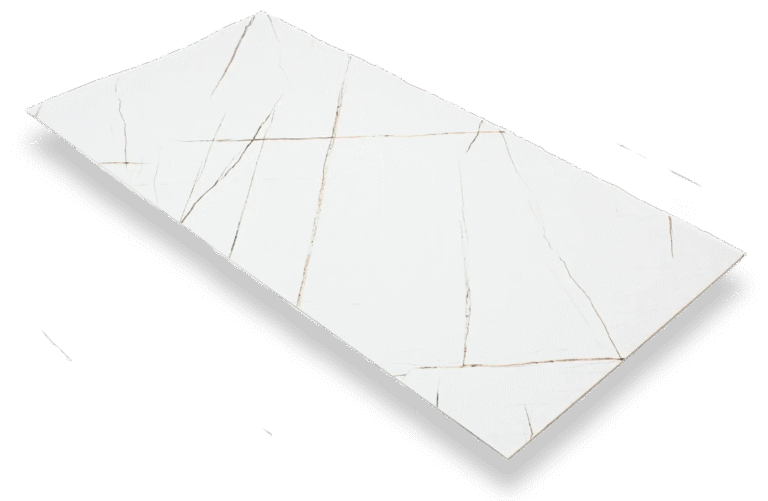 Wandpaneel marmerlook White Nero 280x120cm – Hoogglans