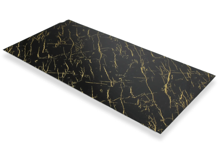 Wandpaneel marmerlook Gold Black 280x120cm – Hoogglans