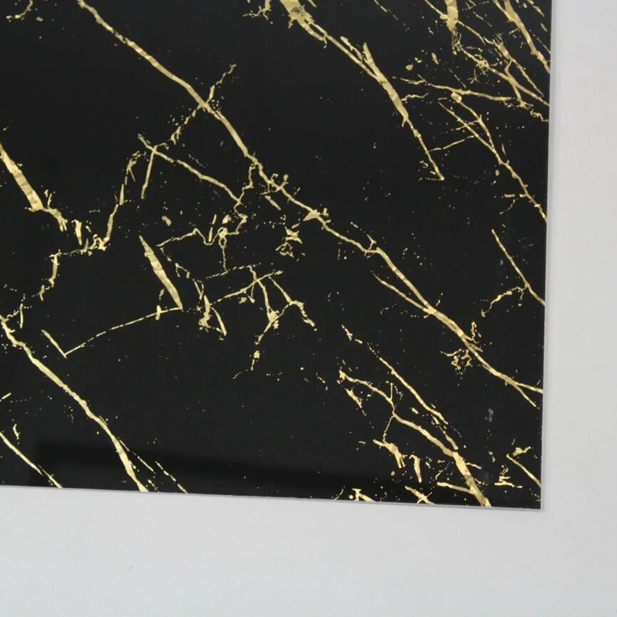 Wandpaneel marmerlook Gold Black 280x120cm – Hoogglans