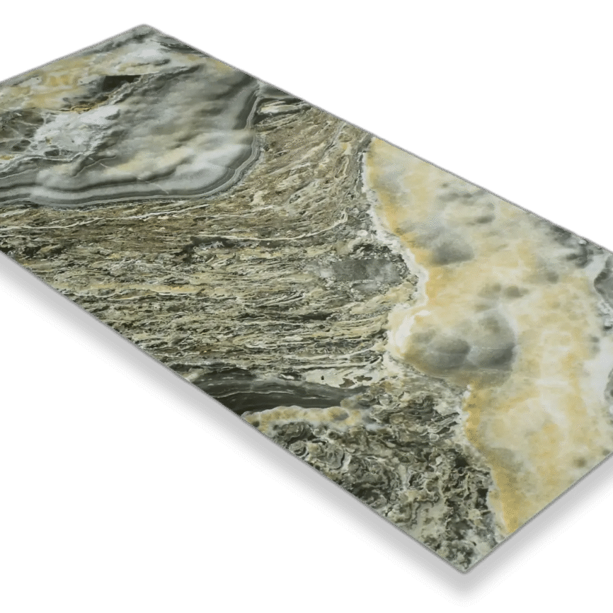 Exclusieve PVC Marmer Plaat Onyx Green hoogglans 280x120cm – Hoogglans