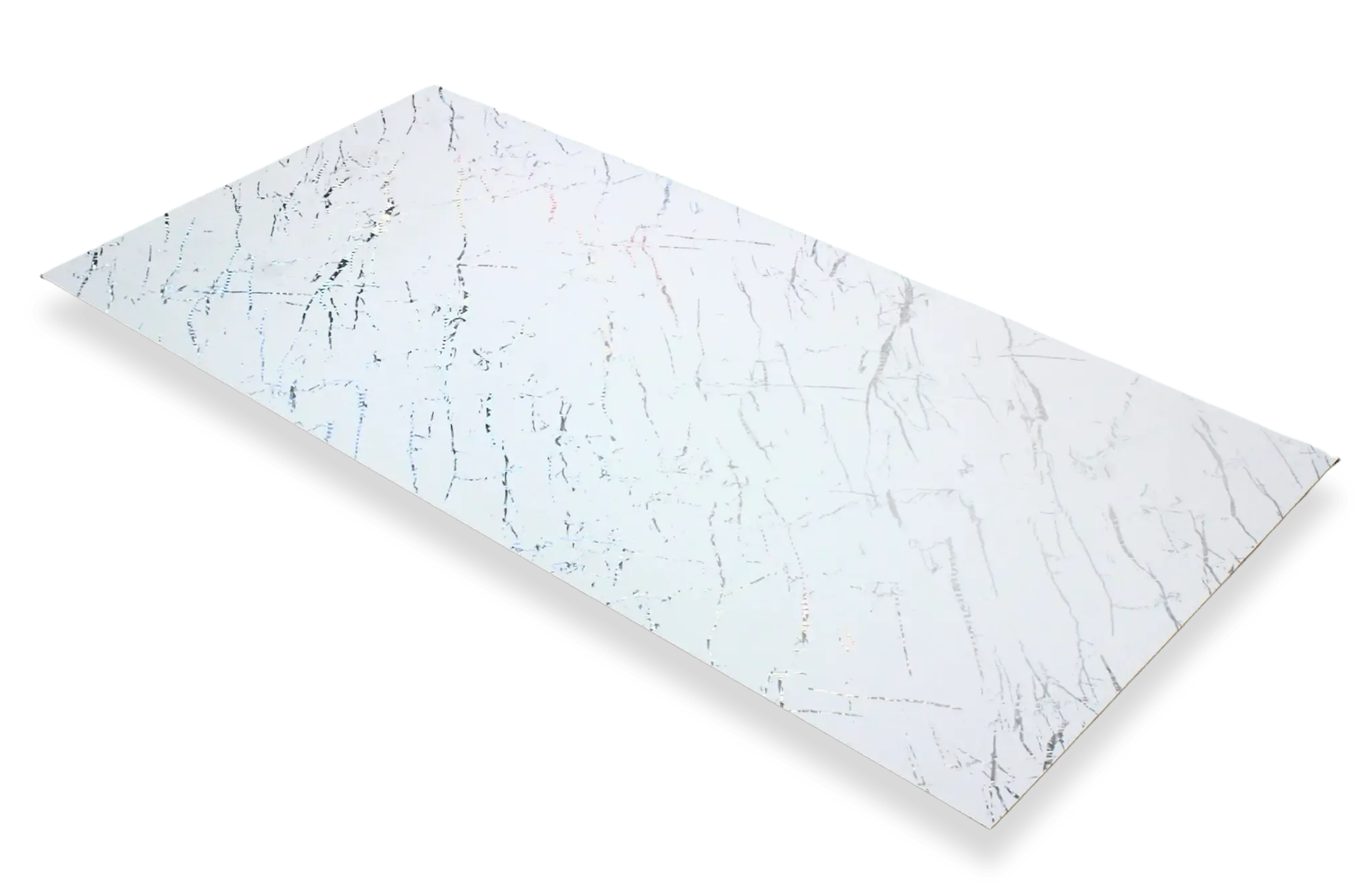 Marmerlook Wandpaneel Hoogglans Prismatic white 280x120cm – Hoogglans