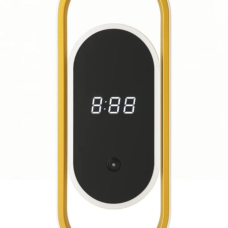 Wandlamp met Klok | Goud kleur | Perfect voor akupanelen – Wandlampen