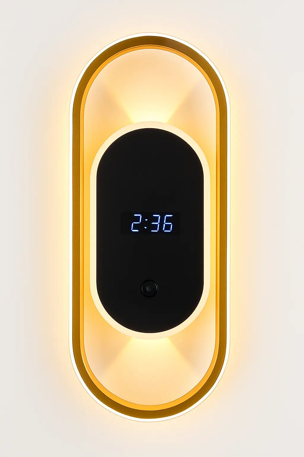 Wandlamp met Klok | Goud kleur | Perfect voor akupanelen – Wandlampen